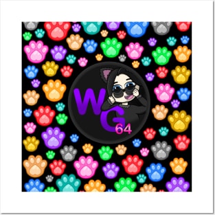 Wolfgirlgaming64 paws logo Posters and Art